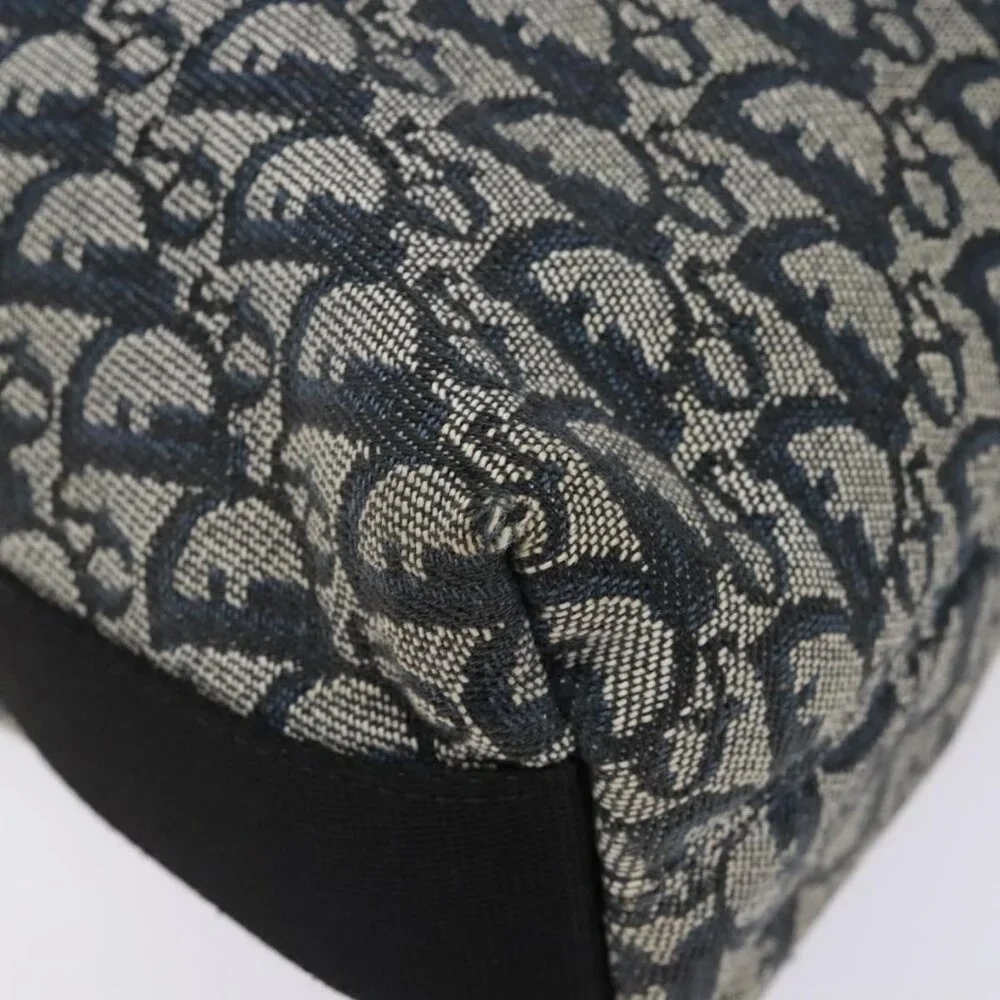 Authentic Christian Dior Trotter Canvas Shoulder Bag Navy Silver - Picture 3 of 16